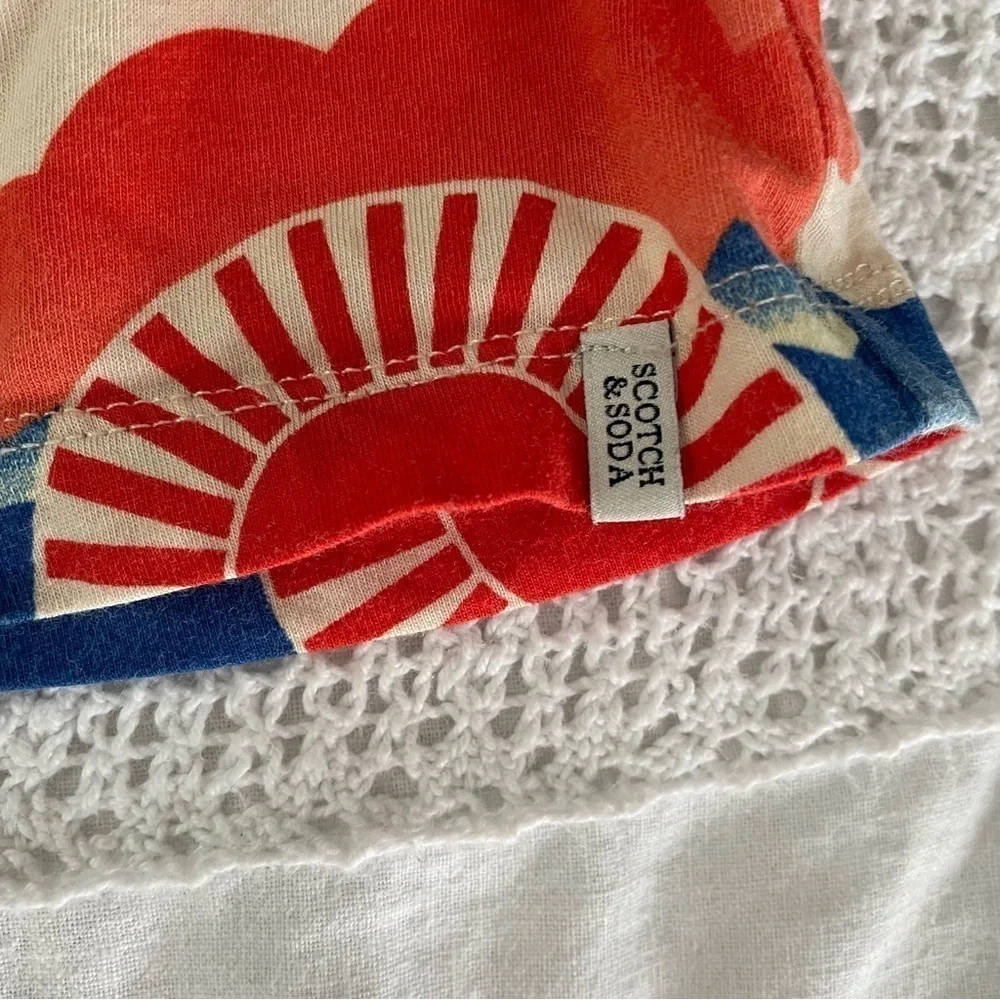 Scotch & Soda MEDIUM red blue stars pattern t shirt cotton blend strechy - Picture 6 of 8